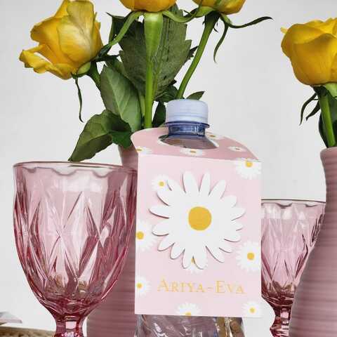 Daisy themed bottle neck tag 